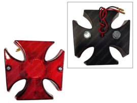 Rear light Maltese cross Big Black Metal Universal