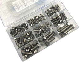 Assortiment bouten/moeren zeskant M6-M10 RVS 138-Delig