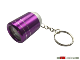Schlüsselanhänger Taschenlampe LED Lila