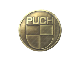 Sticker Puch Logo Rond 38MM Goud Kleur RealMetal