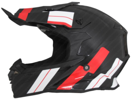 Helm Cross Retro MT Vito Tivoli Mat Zwart - Rood - Wit