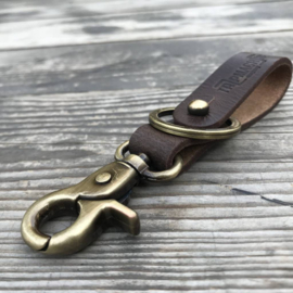 Keychain Tobacco Brown + Antique Gold