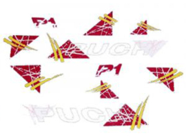 Aufkleber Satz Rot / Gelb Puch P1 Intercity
