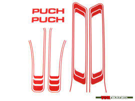 Lines sticker set PVC transfers red (Puch Maxi S)