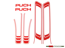 Lijnen sticker set PVC transfers rood (Puch Maxi S)