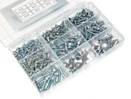 Assortiment set Plaatbouten Zeskant Verzinkt 255-Delig