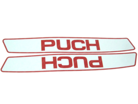 Tank transfer sticker set wit/rood Puch Maxi