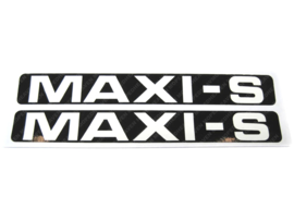 Sticker set Zijkap 170mm x 24mm Wit - Zwart 2-Delig Puch Maxi S
