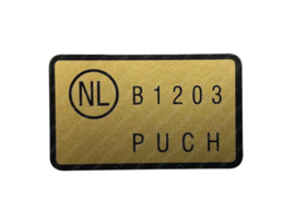Goedkeurings sticker Puch Nederlands B-1203