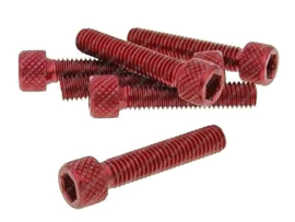 Bolt set Allen M6 x 30mm Anodized Red 6-Pieces Universal