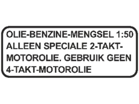 Aufkleber Tank Kraftstoffgemisch Groß Transparent Niederländisch
