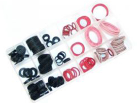 Assortiment set Fiberringen & Afdichtrubbers 141-Delig