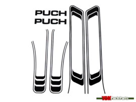 Lines sticker set PVC transfers matt black (Puch Maxi S)