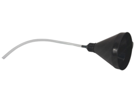 Trichter Kunststoff mit Filter - Flexibiler Schlauch 40cm Schwarz Universal