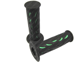Handle grips set 22mm - 24mm 115mm Black / Green Teardrop Universal