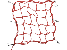 Gepäckträgernetz Elastisch mit 6 Haken 40x40cm Rot Universal