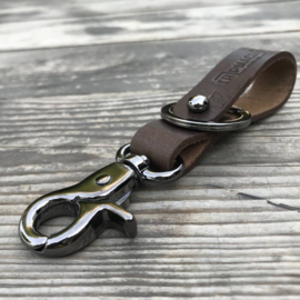 Keychain Tobacco Brown + Metallic Black