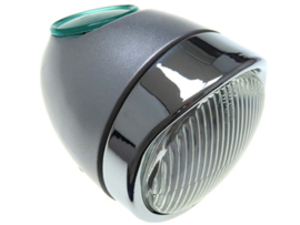 Headlight egg-headlight 102mm Silver / Chrome Bottom mounting Puch Maxi