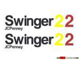 Sticker set tank zwart / rood / geel Puch Swinger 2 JCPenny