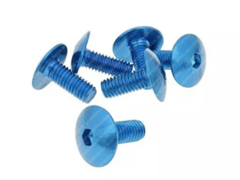 Button Head Bolt set Allen M6 x 15mm Anodized Blue 6-Delig Universal