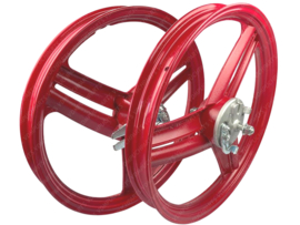 Velgen set 17 Inch x 1.60 Rood model als Grimeca Puch Maxi