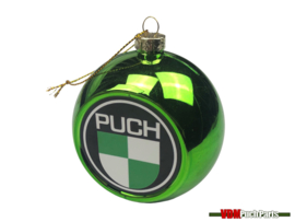 Kerstbal Puch logo groen