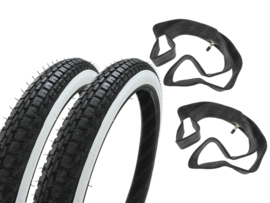 19 inch 2.00 Anlas NR-7 banden set (White wall) Puch MV/VS/Co