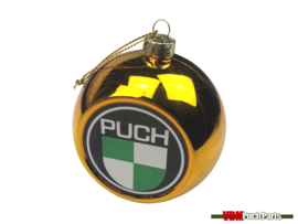 Kerstbal Puch logo goud