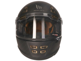 Helm Integral Retro MT Jarama SV Solid Matt Schwarz - Gold