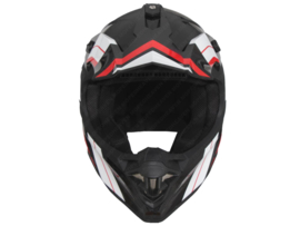 Helm Cross Retro MT Vito Tivoli Mat Zwart - Rood - Wit