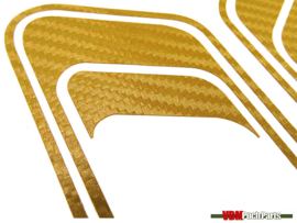 Lijnen sticker set PVC transfers goud carbon (Puch Maxi S)