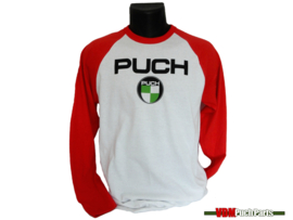 Shirt long sleeve Puch logo rood/wit