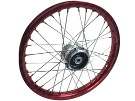 Speichenrad Hinten 17 Zoll 1.40 Breit Eloxiert Rot - Poliert Rigida! Puch Maxi