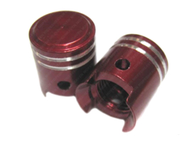 Valve cap set Piston Red 2-Pieces Universal