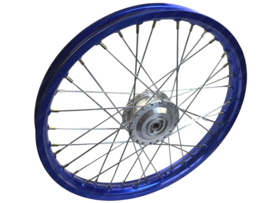 Spaakvelg Voorzijde 17 Inch 1.40 Breed Geanodiseerd Blauw - Gepolijst Rigida! Puch Maxi