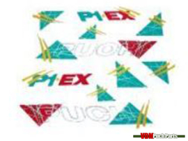 Sticker set groen / geel / rood Puch P1 EX
