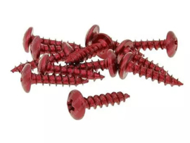 Screw set Crosshead 5mm x 20mm Anodized Red 12-Pieces Universal