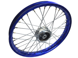 Spaakvelg Voorzijde 17 Inch 1.40 Breed Geanodiseerd Blauw - Gepolijst Rigida! Puch Maxi