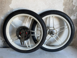 17 Inch 5 star alloy cast wheel set white Original! Puch Maxi P1