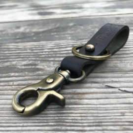 Keychain Black + Antique Gold