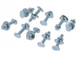Bevestiging Boutjes set Chroom Buddyseatstrip M3 10-Delig Universeel