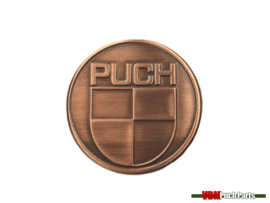 Sticker Puch Logo Rond 38MM Koper Kleur RealMetal