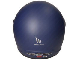 Helm Integraal Retro MT Jarama SV Solid Mat Blauw - Zilver