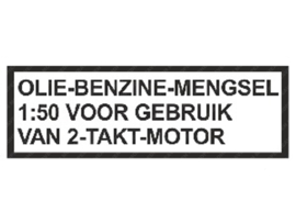 Aufkleber Tank Kraftstoffgemisch Klein Transparent Niederländisch