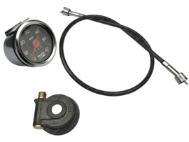 Tacho Satz VDO Nachbau Schwarz - Puch Aufdruck 60Km/h - 48mm Puch Maxi