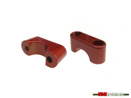 Handle bar clamp set orange-red (30mm)