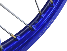 Speichenrad Satz 17 Inch 1.40 Breit Eloxiert Blau - Poliert Rigida! Puch Maxi