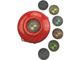 Polraddeckel Rot mit RealMetal Emblem Puch e50 / ZA50 / Z50