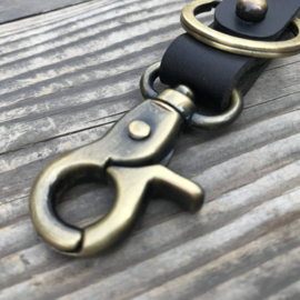 Keychain Black + Antique Gold