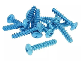 Screw set Crosshead 6mm x 30mm Anodized Blue 12-Pieces Universal